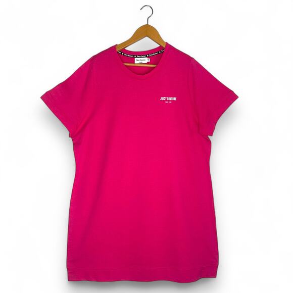 Juicy Couture Dresses & Skirts - Juicy Couture Women's Baby French Terry Lounge T-Shirt Dress 1X Magenta Pink